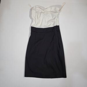 Charlotte Russe Sleeveless Dress Womens Xs Extra Small Black White Strapless